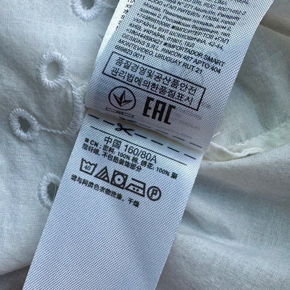 Gap Three-quarter Sleeve White Eyelet Embroidered Scalloped Hem Top  Size XS - Picture 6 of 12